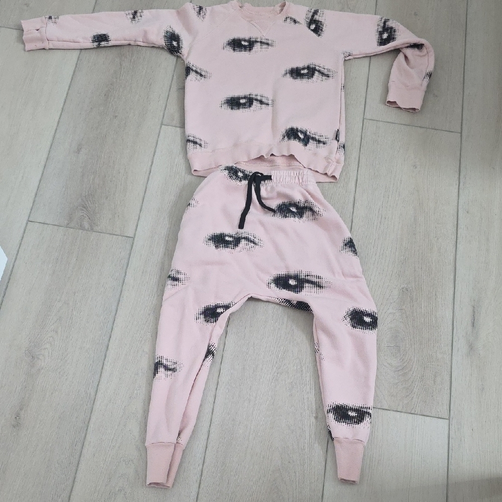 nununu Pink and Black Kids Matching Set